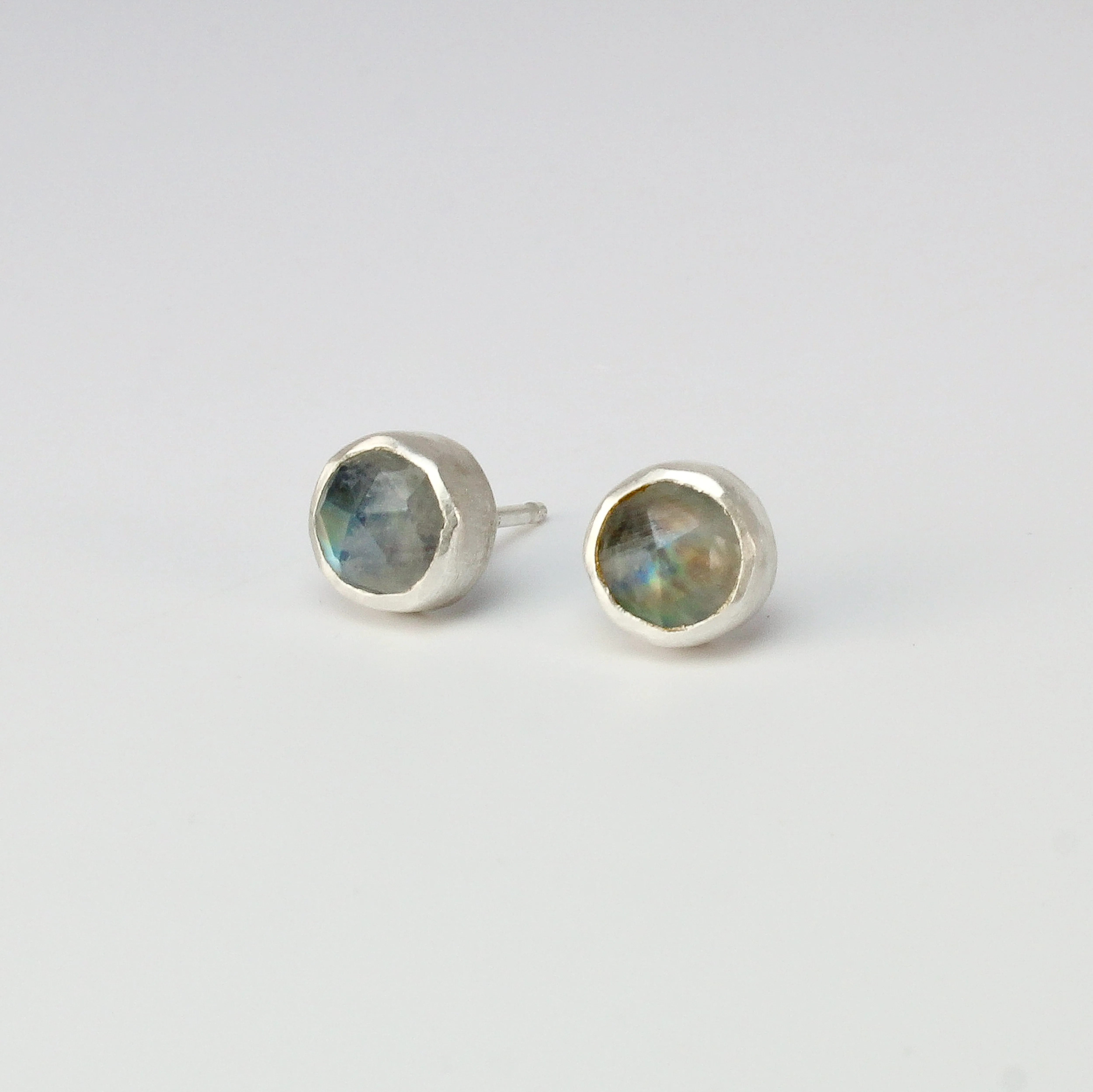 NEW! Stone Stud Earrings in Sterling Silver by Ashley Procopio