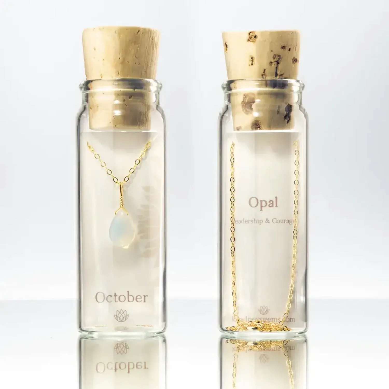 October Birthstone Necklace Bottle