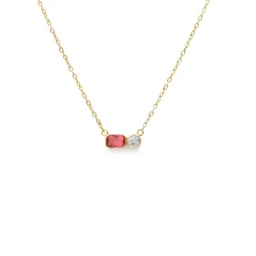 October Opal Birthstone Necklace - Yellow Gold