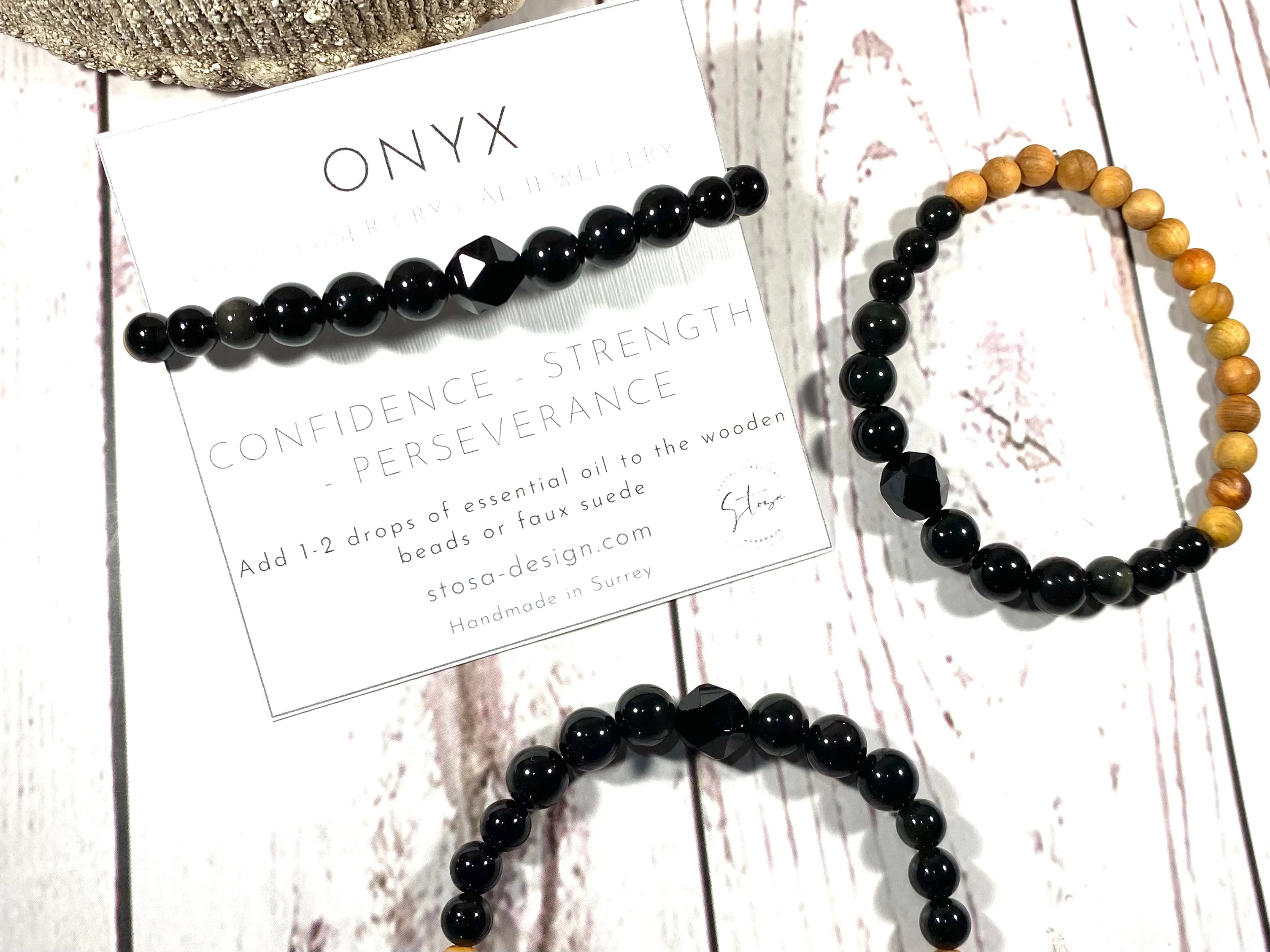 Onyx Crystal Diffuser Bracelet