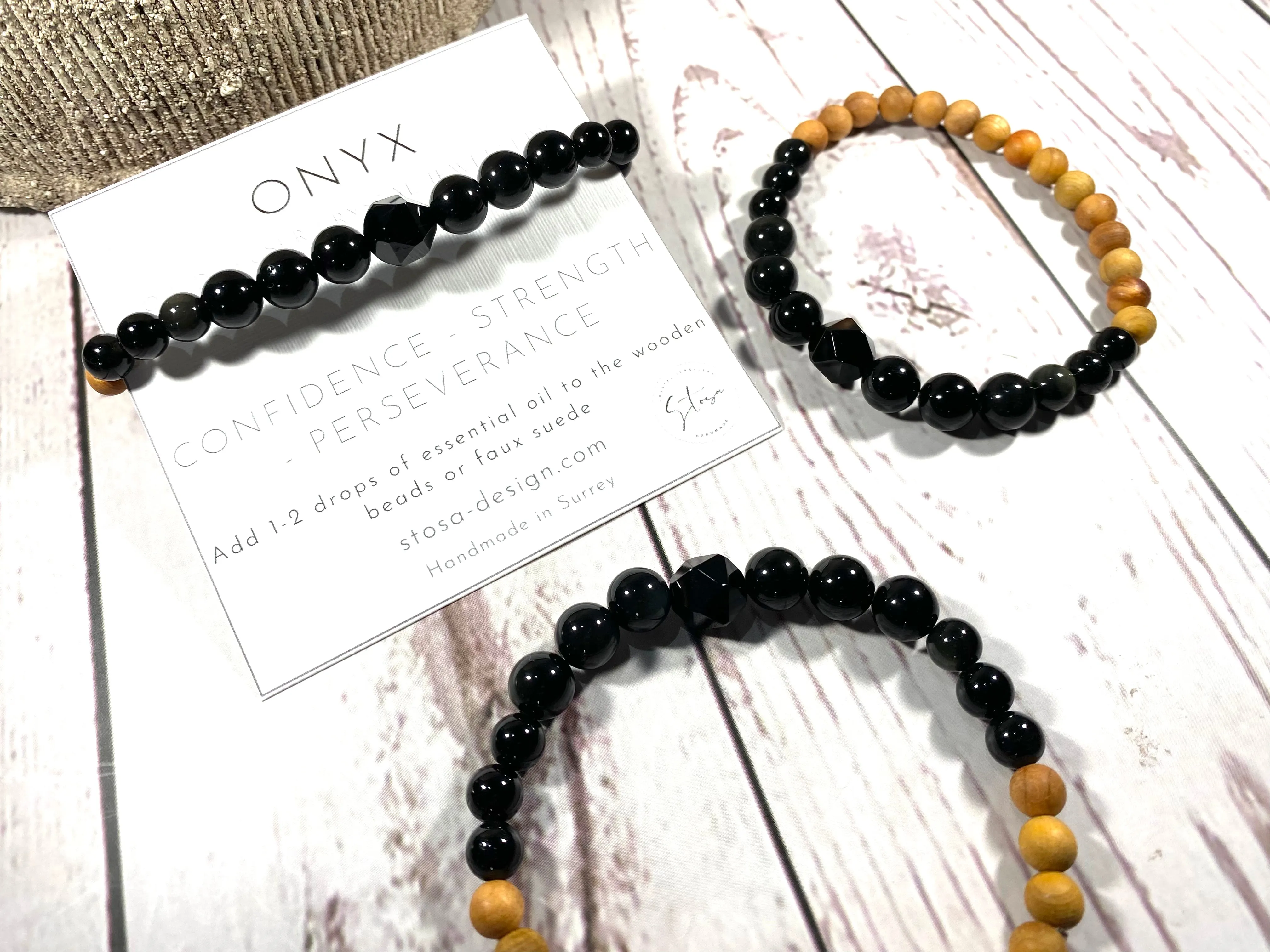 Onyx Crystal Diffuser Bracelet