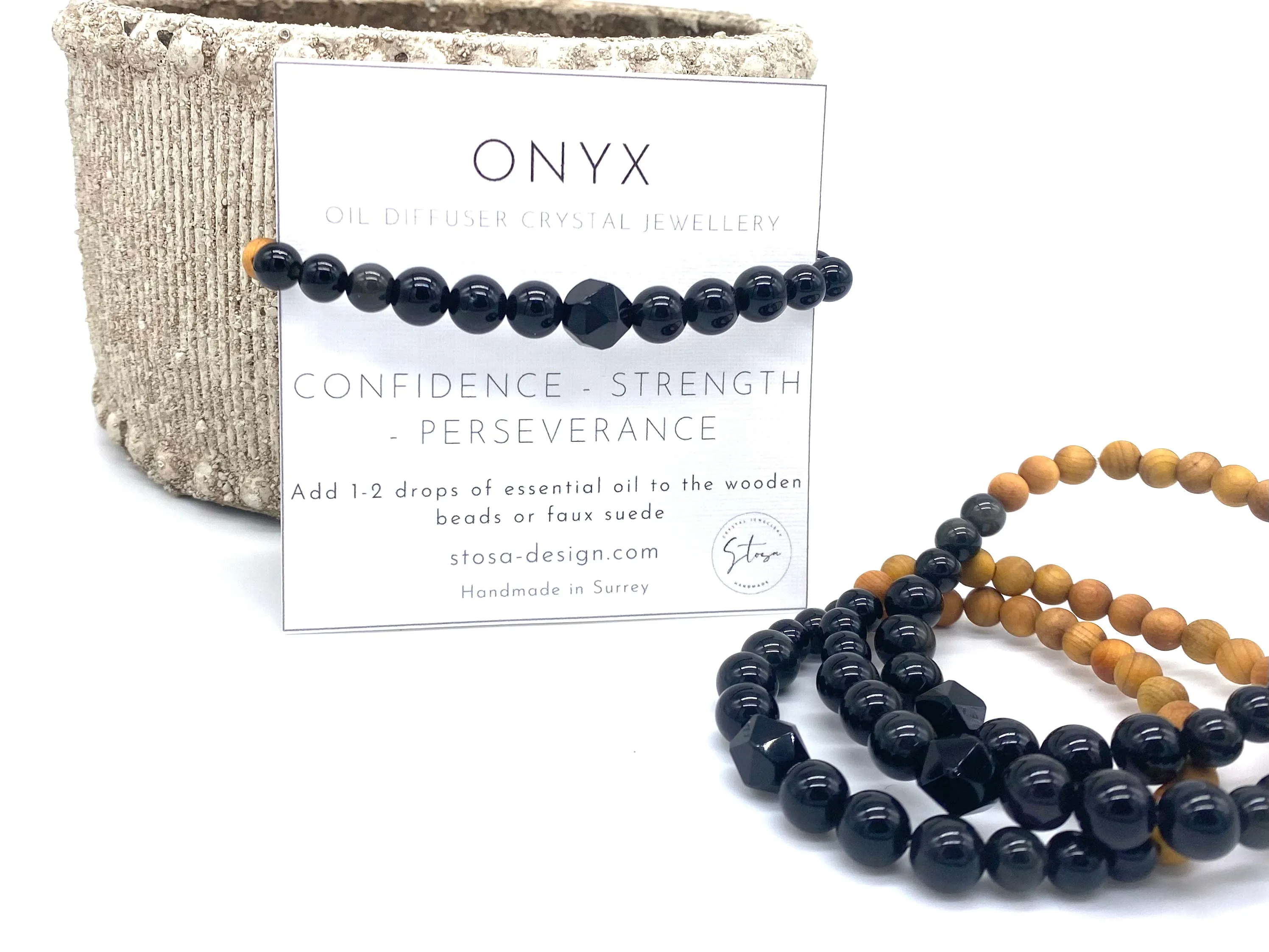 Onyx Crystal Diffuser Bracelet