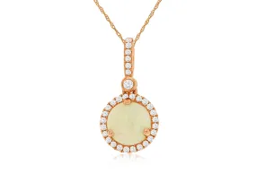 Opal & Diamond Halo Necklace