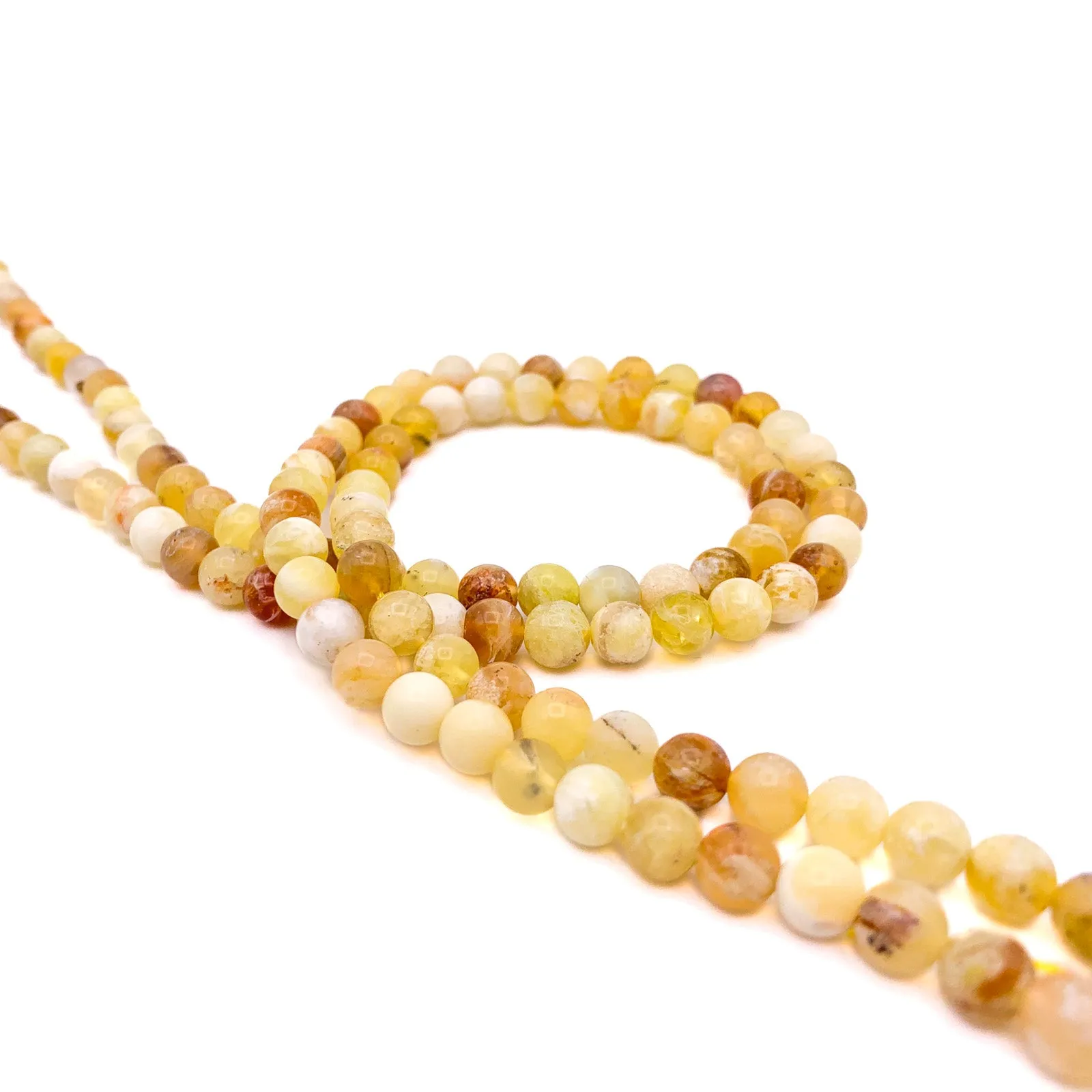 Opal Golden 6.5mm Smooth Rounds Bead Strand