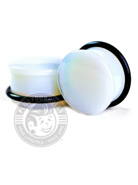 Opal Single Flared Stone Plugs