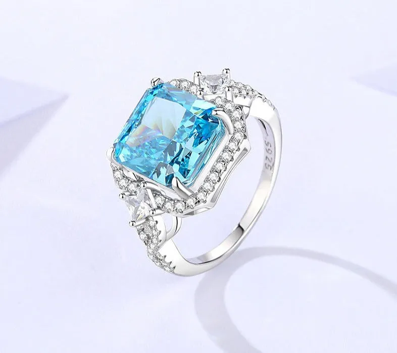 Original design S925 sterling silver ice flower cut pink zircon ring women's micro-set luxury high-end ring