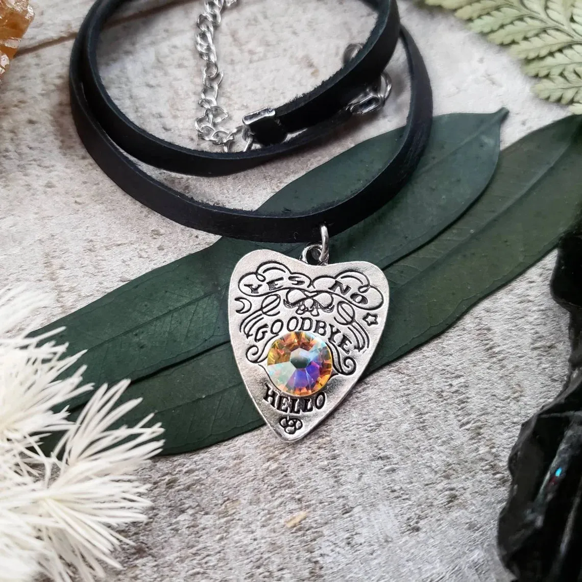 Ouija planchette choker necklace