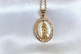 Our Lady of Guadalupe Necklace in White