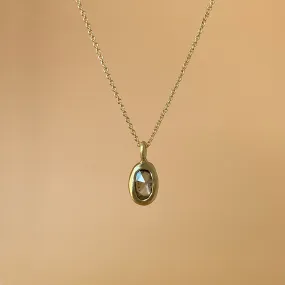 Oval cognac diamond necklace