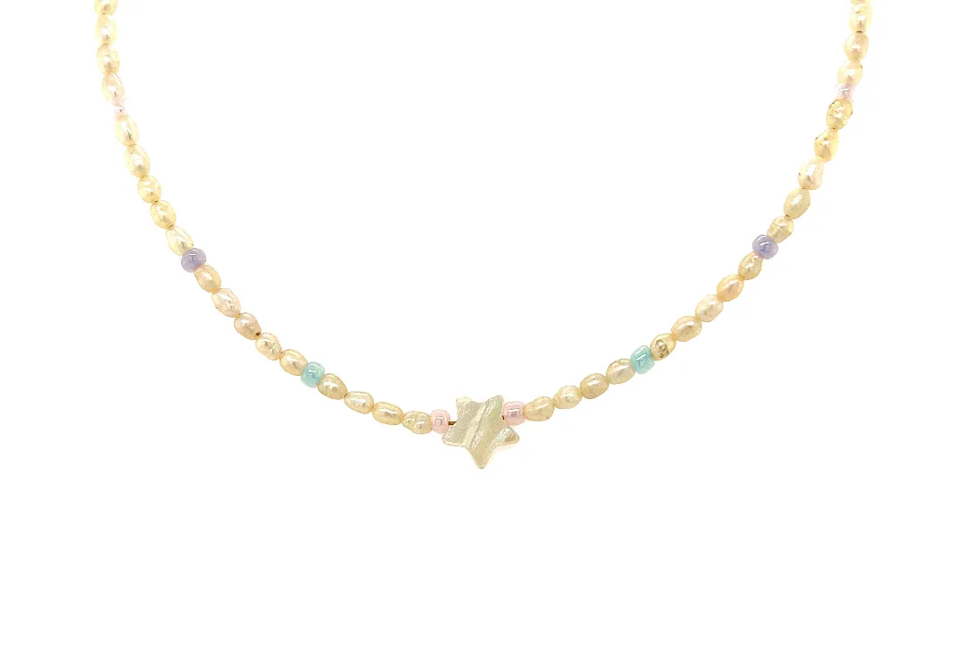PASTEL PEARL CHOKER NECKLACE