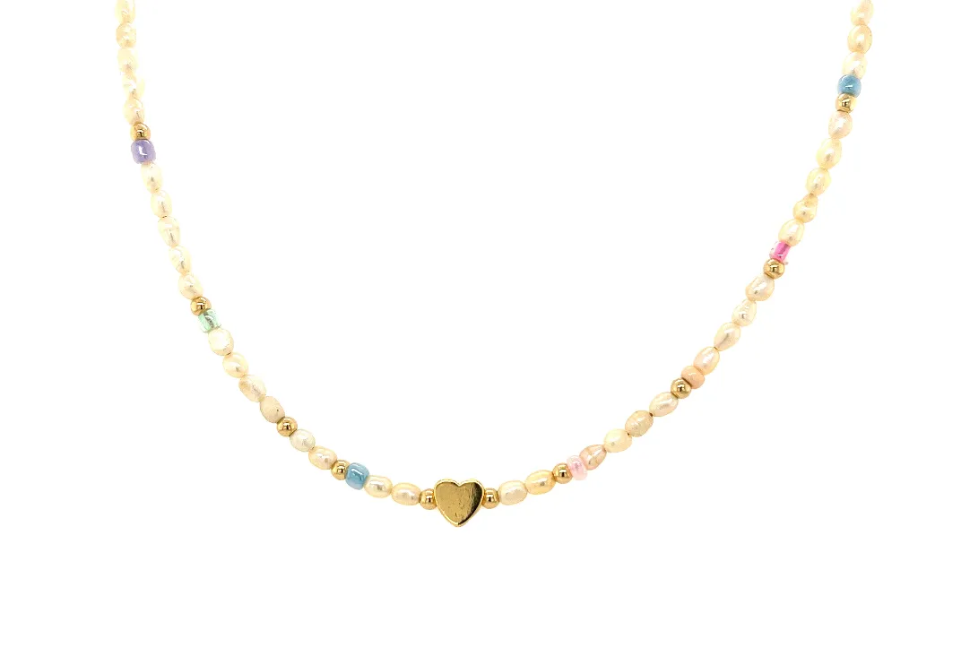 PASTEL PEARL CHOKER NECKLACE