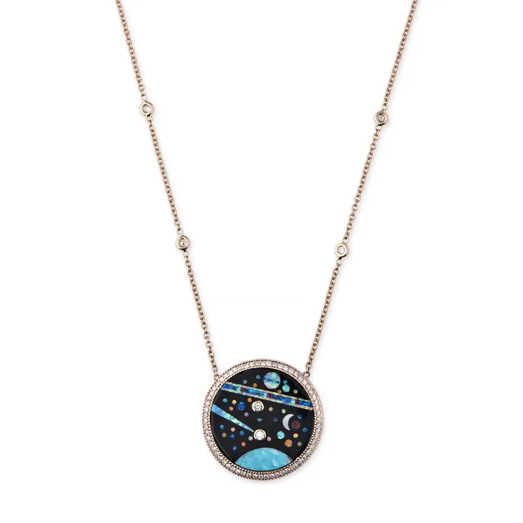 PAVE DIAMOND GALAXY INLAY NECKLACE