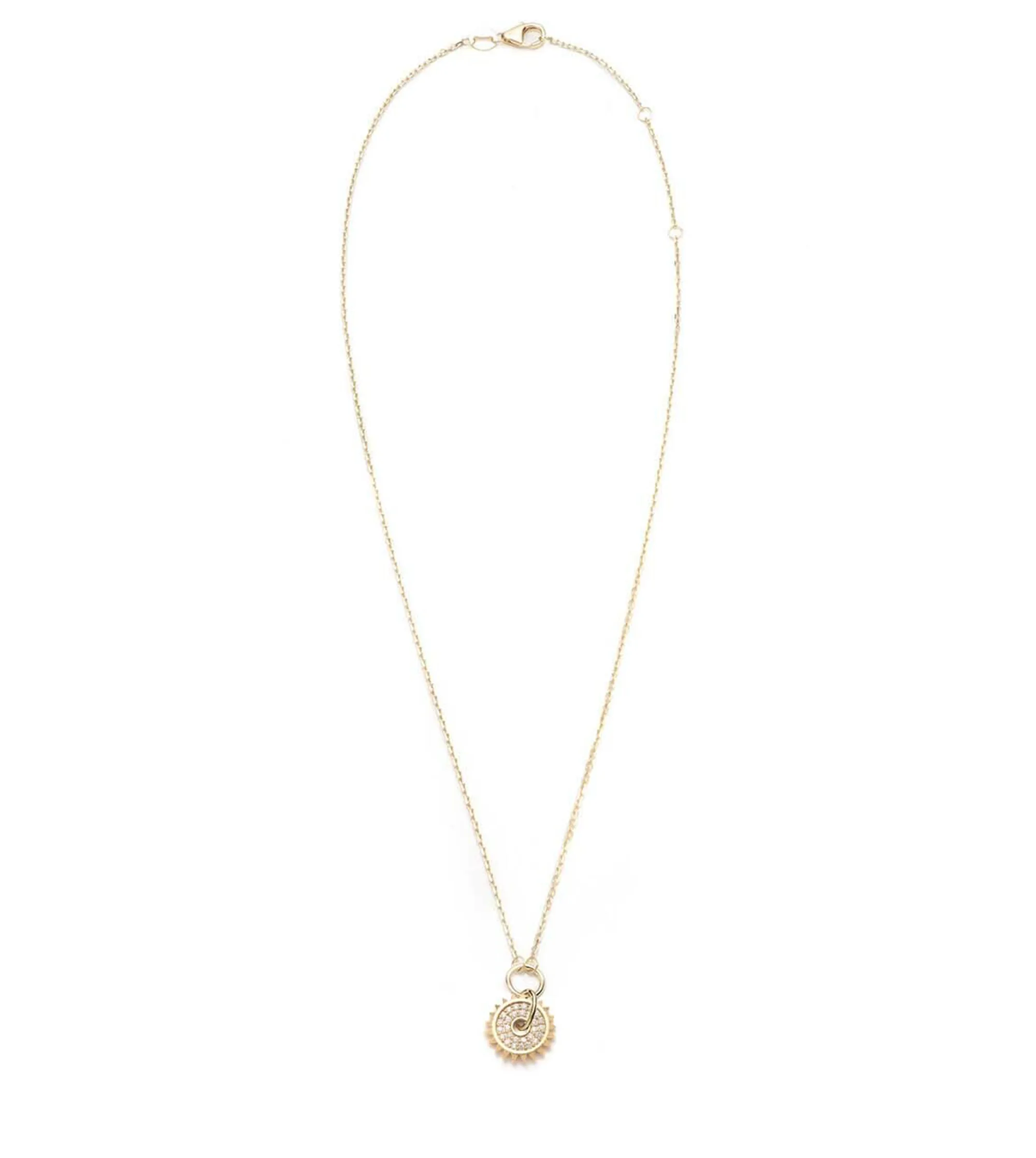 Pave Disk : Disk Drop Necklace