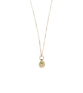 Pave Disk : Disk Drop Necklace