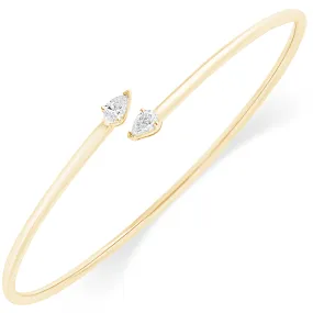 Pear Cuffs Bangle with 0.30ct of Laboratory Grown Diamonds in 9ct Yellow Gold