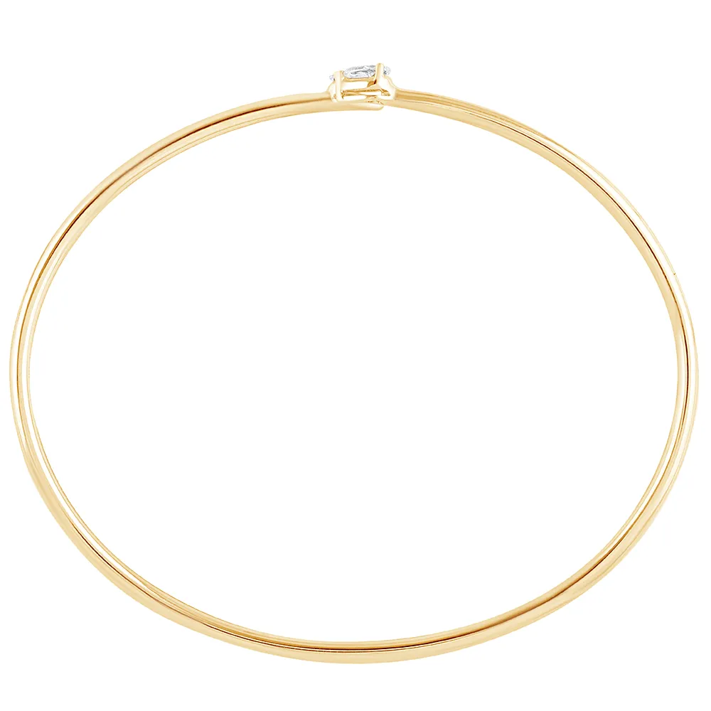 Pear Cuffs Bangle with 0.30ct of Laboratory Grown Diamonds in 9ct Yellow Gold
