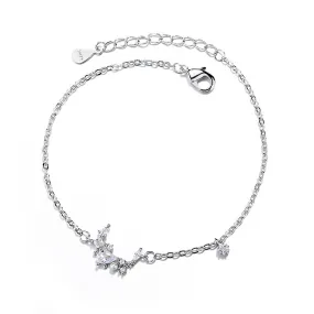 Pearl star moon sterling silver bracelet