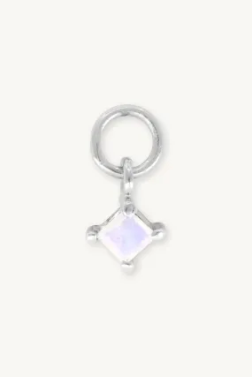 Petite Moonstone Silver Charm