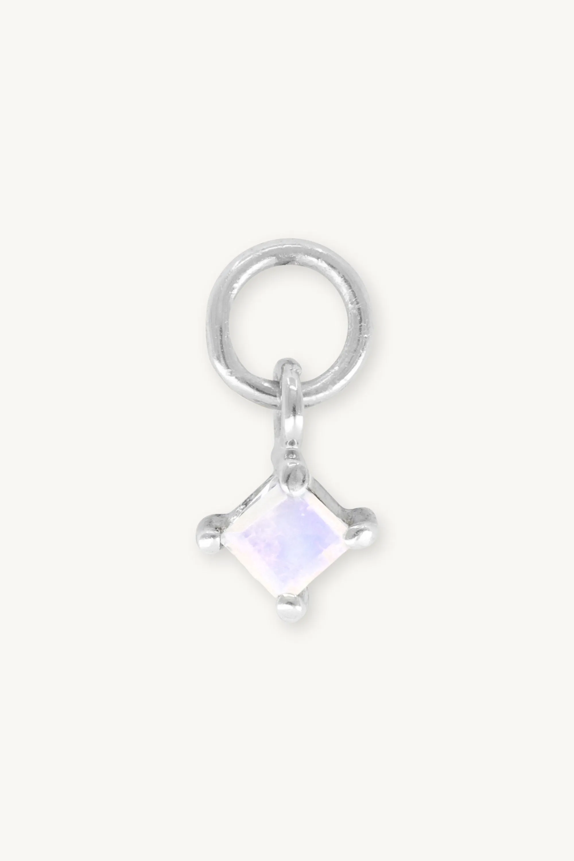 Petite Moonstone Silver Charm
