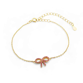 Pink Pave Bow Bracelet