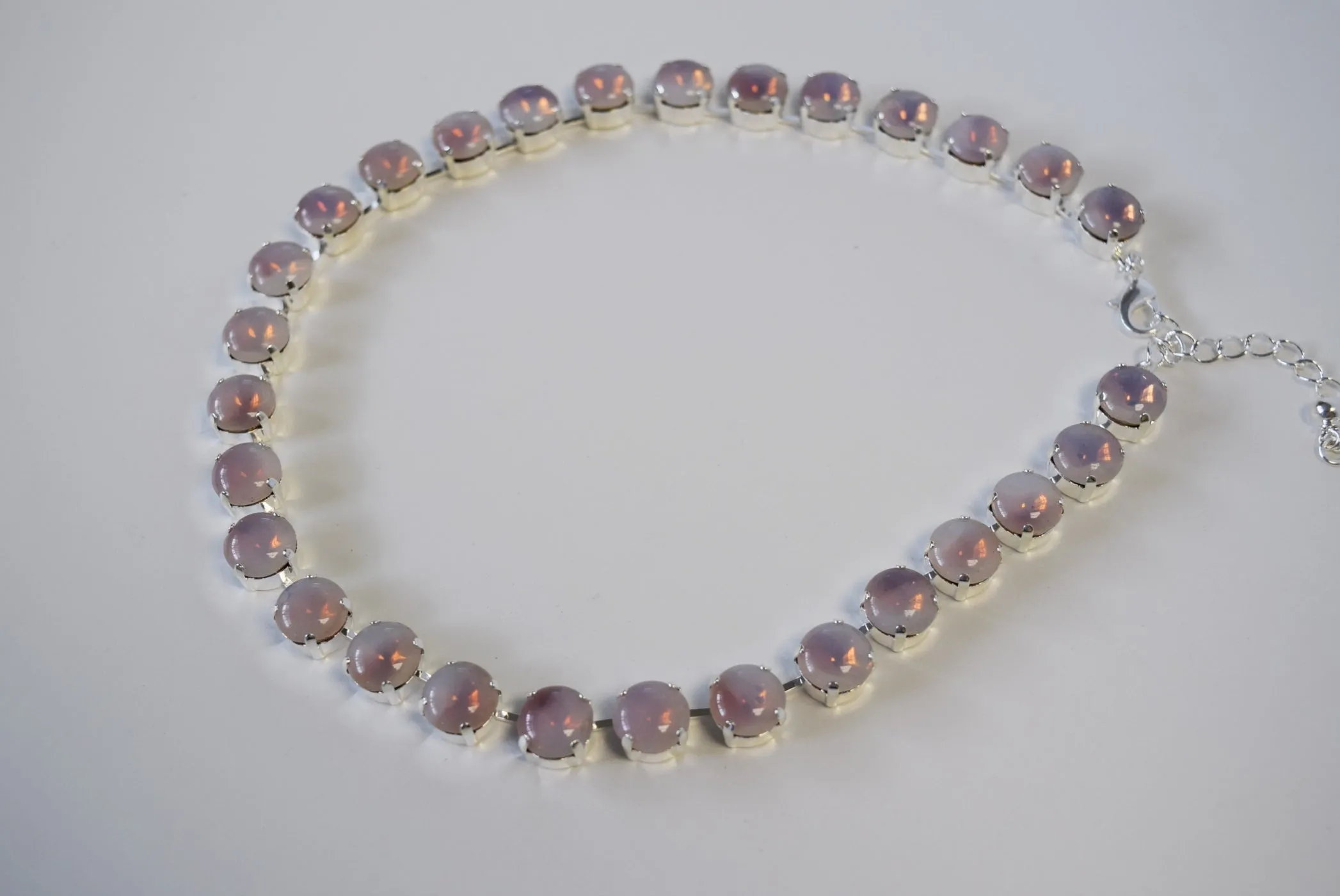 Pink "Sabrina" Crystal Necklace - Small Round - SALE