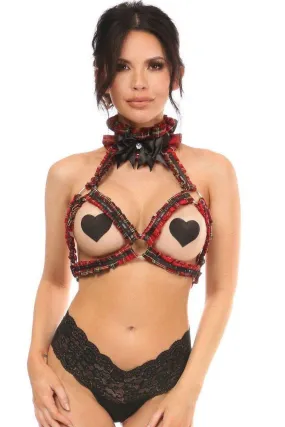 Plus Size Plaid Triangle Top Body Harness