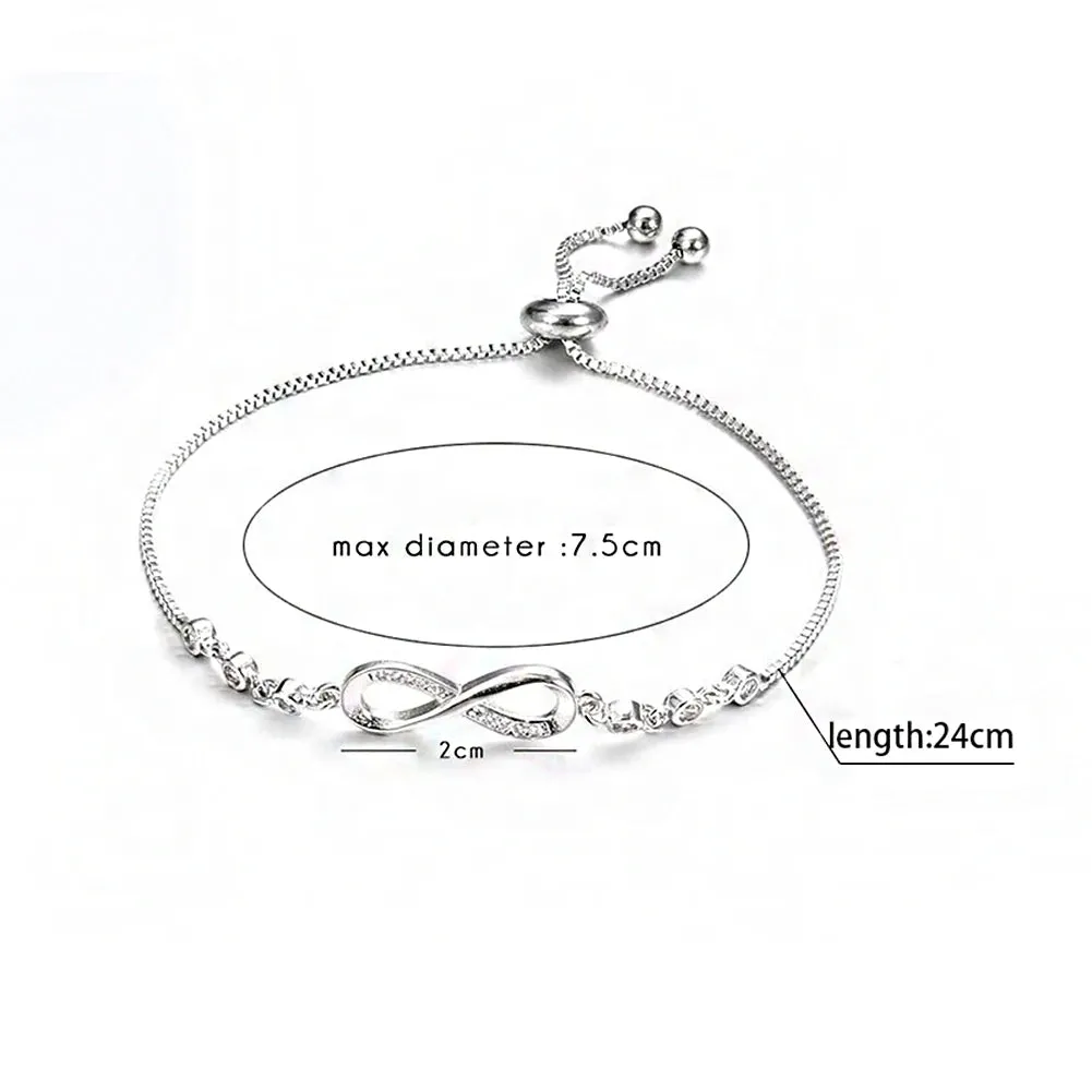 Pulling Bracelet Round Bracelet Elegant Delicate Bangles Alloy Bracelet 8-Character Adjustable Bracelet Chain Charm Bracelet