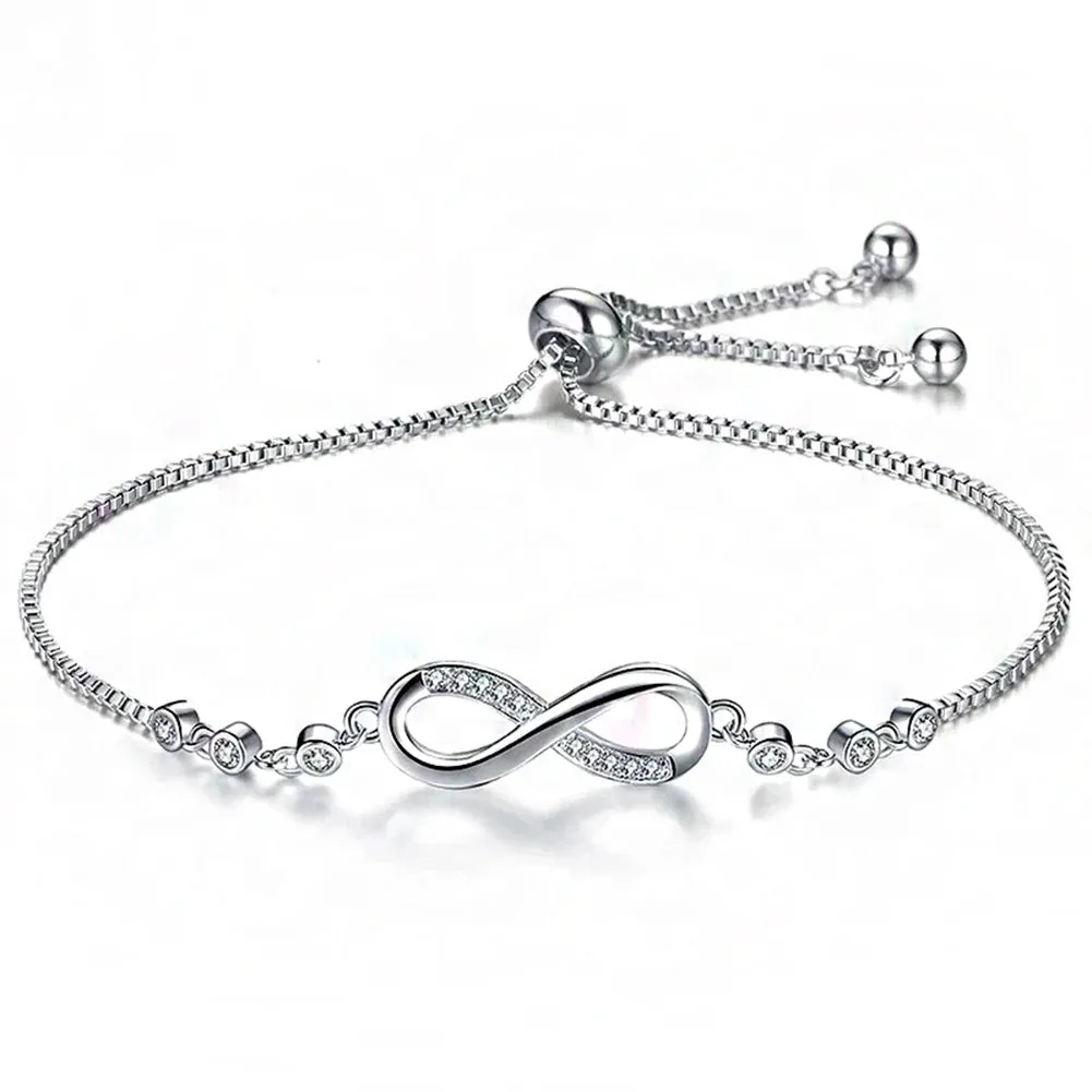 Pulling Bracelet Round Bracelet Elegant Delicate Bangles Alloy Bracelet 8-Character Adjustable Bracelet Chain Charm Bracelet