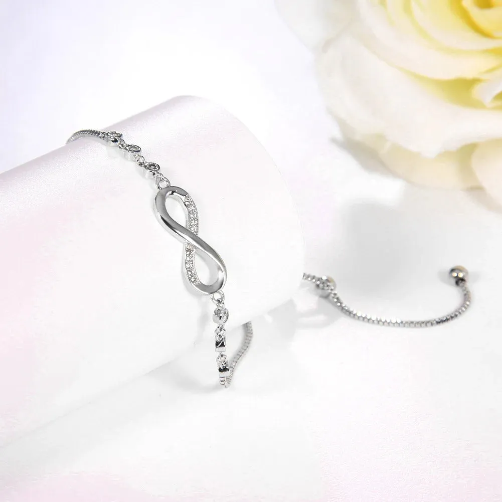 Pulling Bracelet Round Bracelet Elegant Delicate Bangles Alloy Bracelet 8-Character Adjustable Bracelet Chain Charm Bracelet
