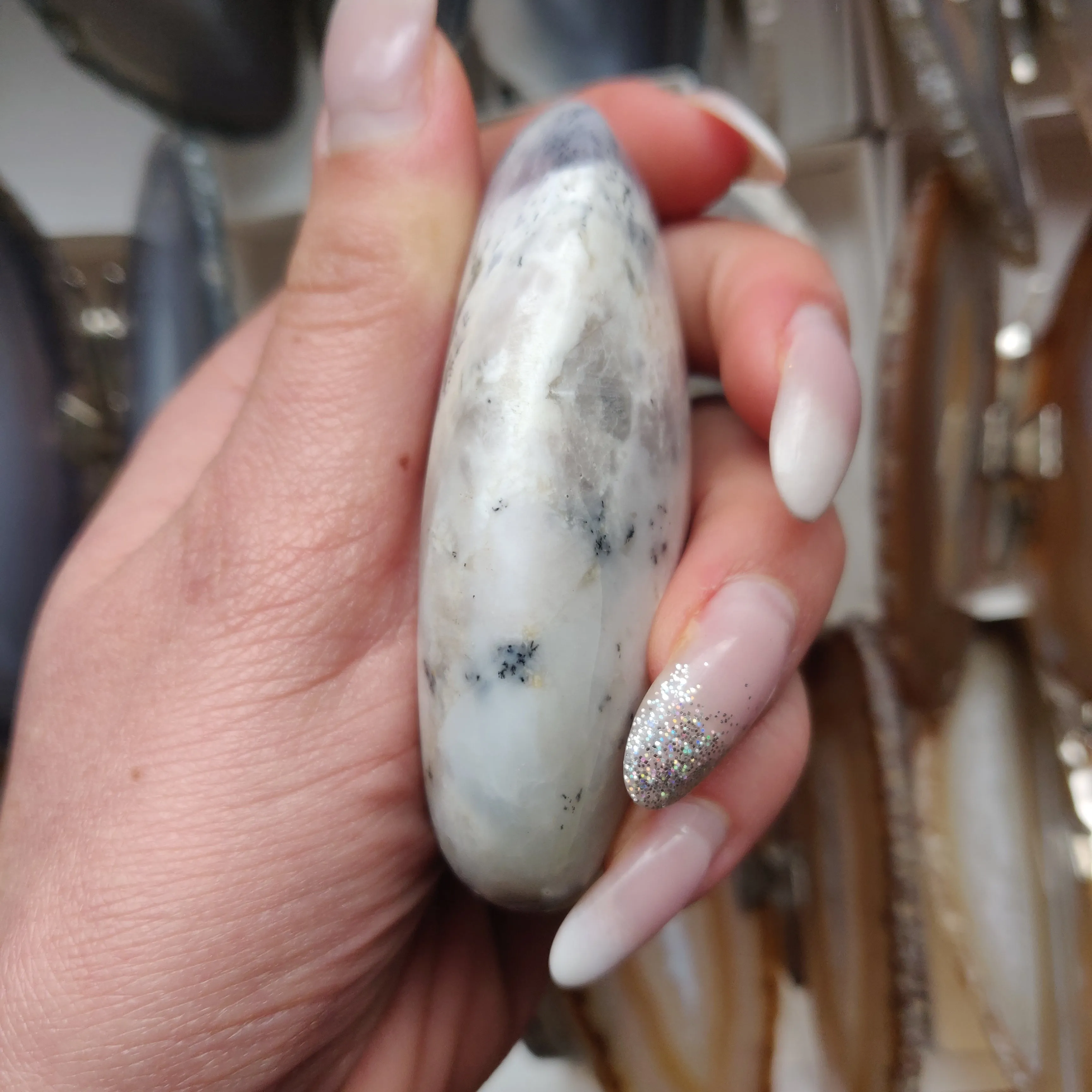Purple Dendritic Opal Palm Stone (#32)