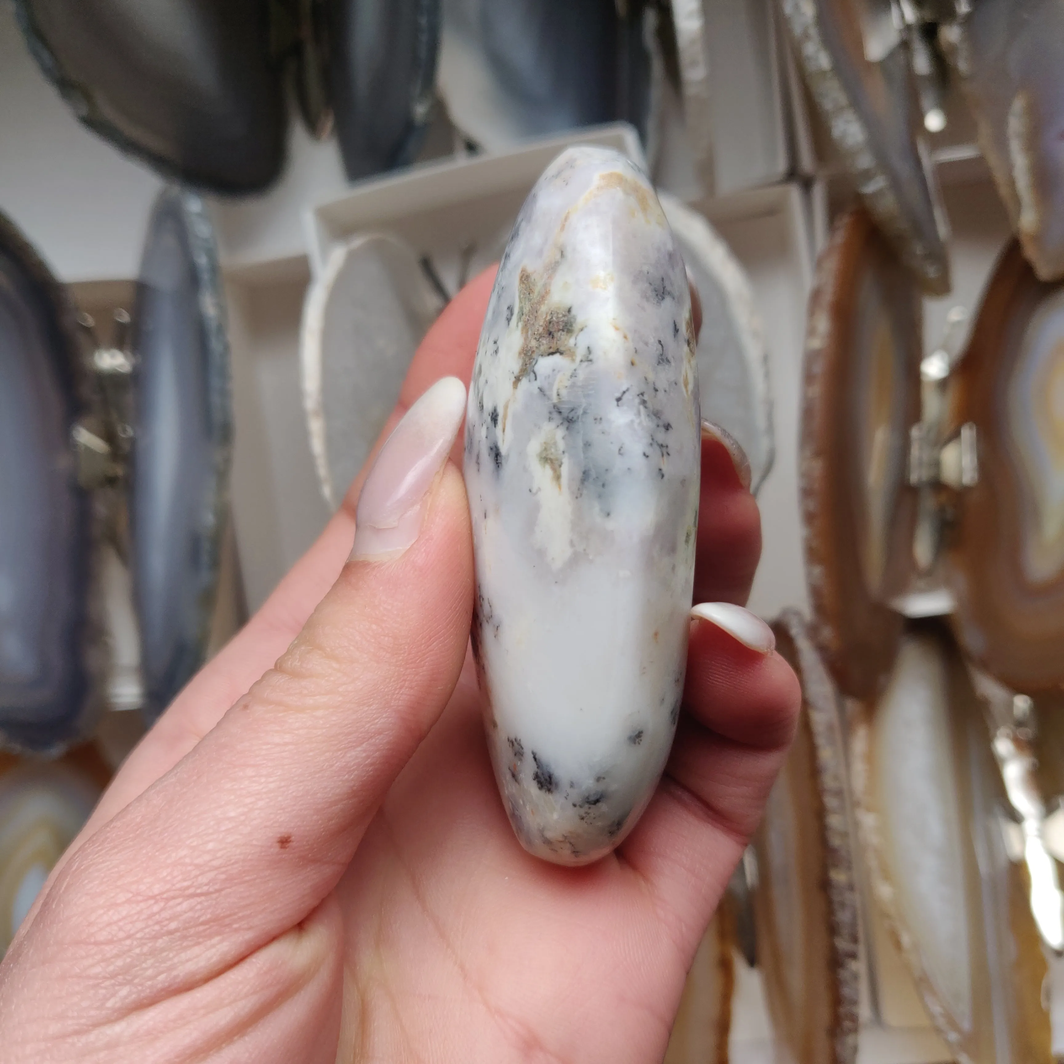 Purple Dendritic Opal Palm Stone (#32)