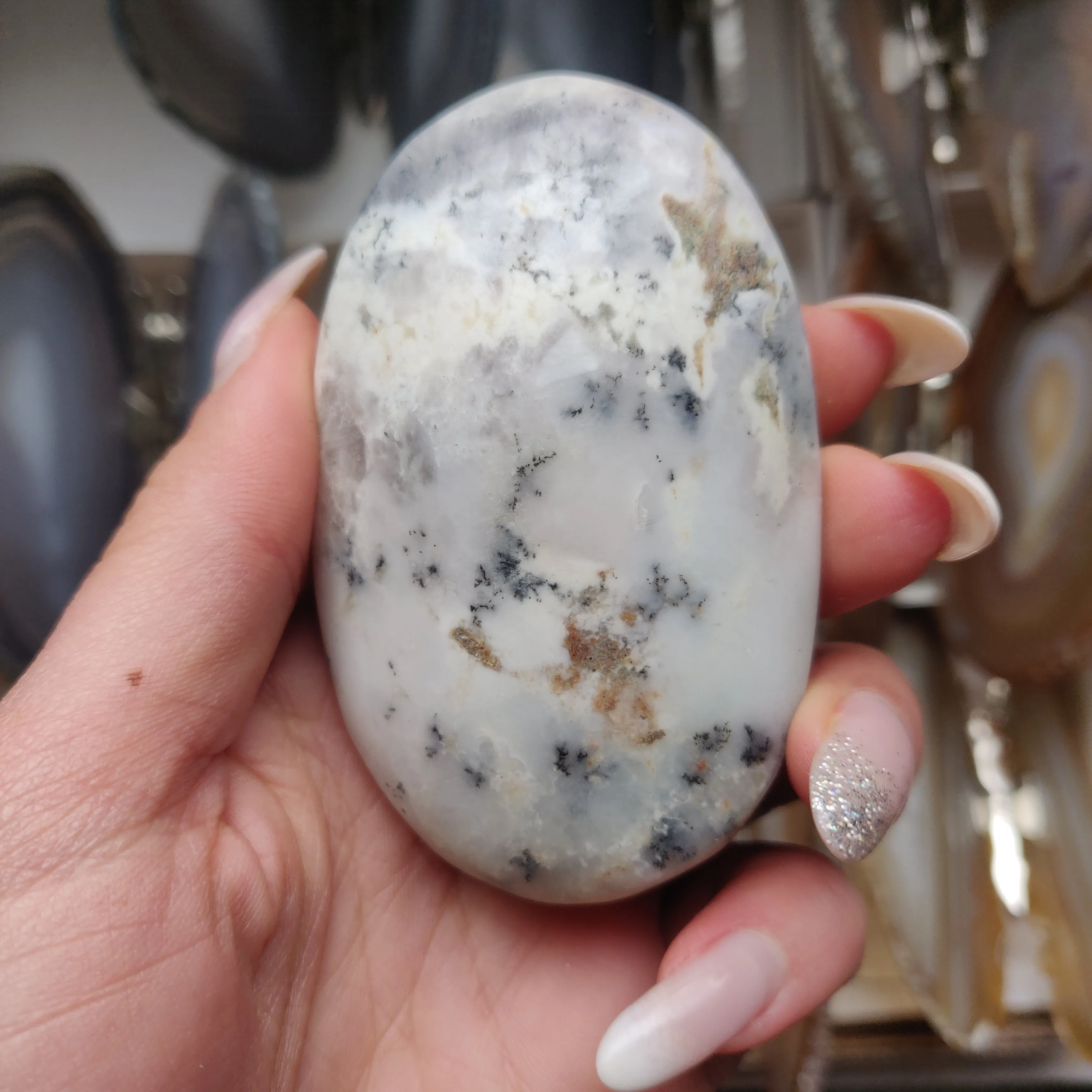 Purple Dendritic Opal Palm Stone (#32)