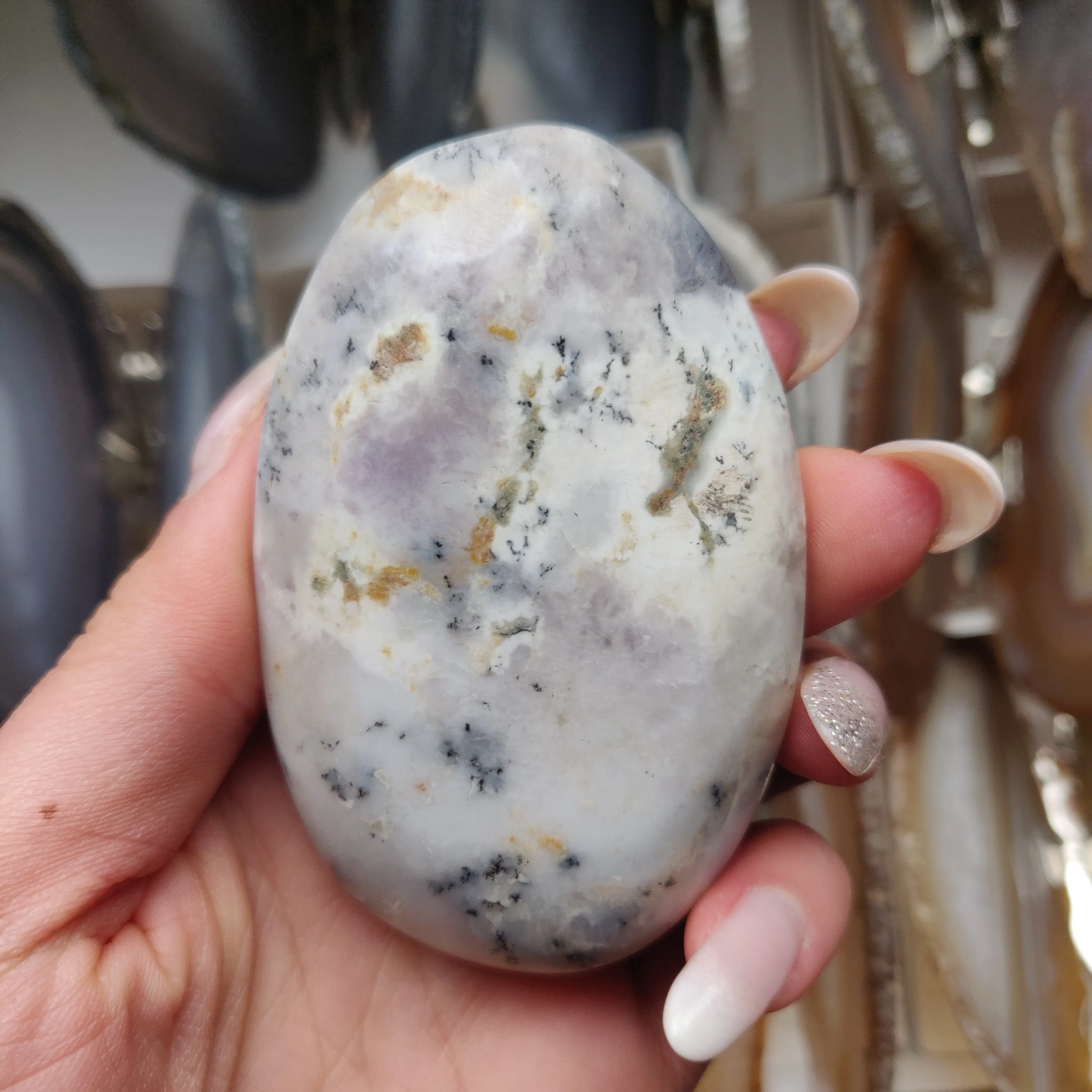 Purple Dendritic Opal Palm Stone (#32)