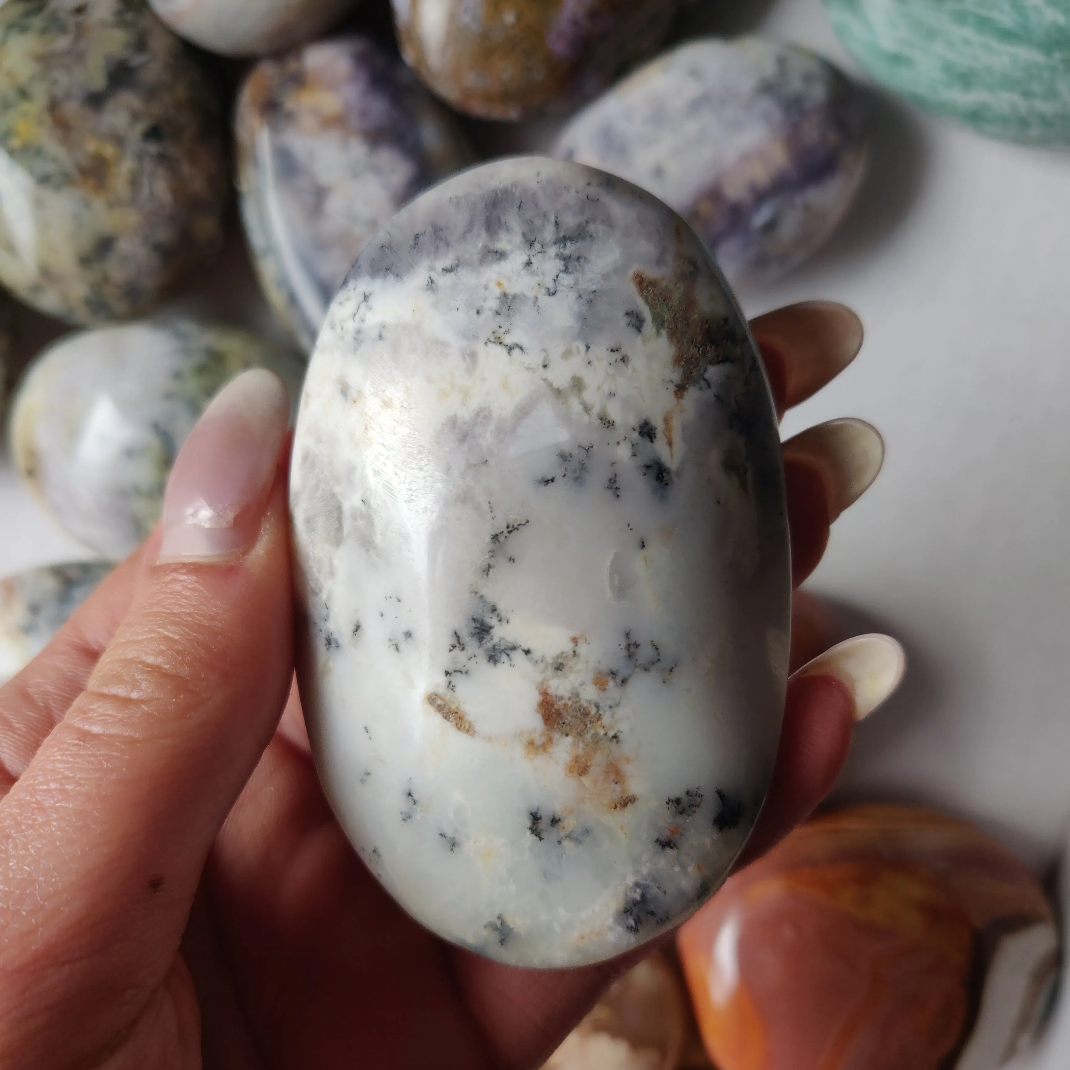 Purple Dendritic Opal Palm Stone (#32)