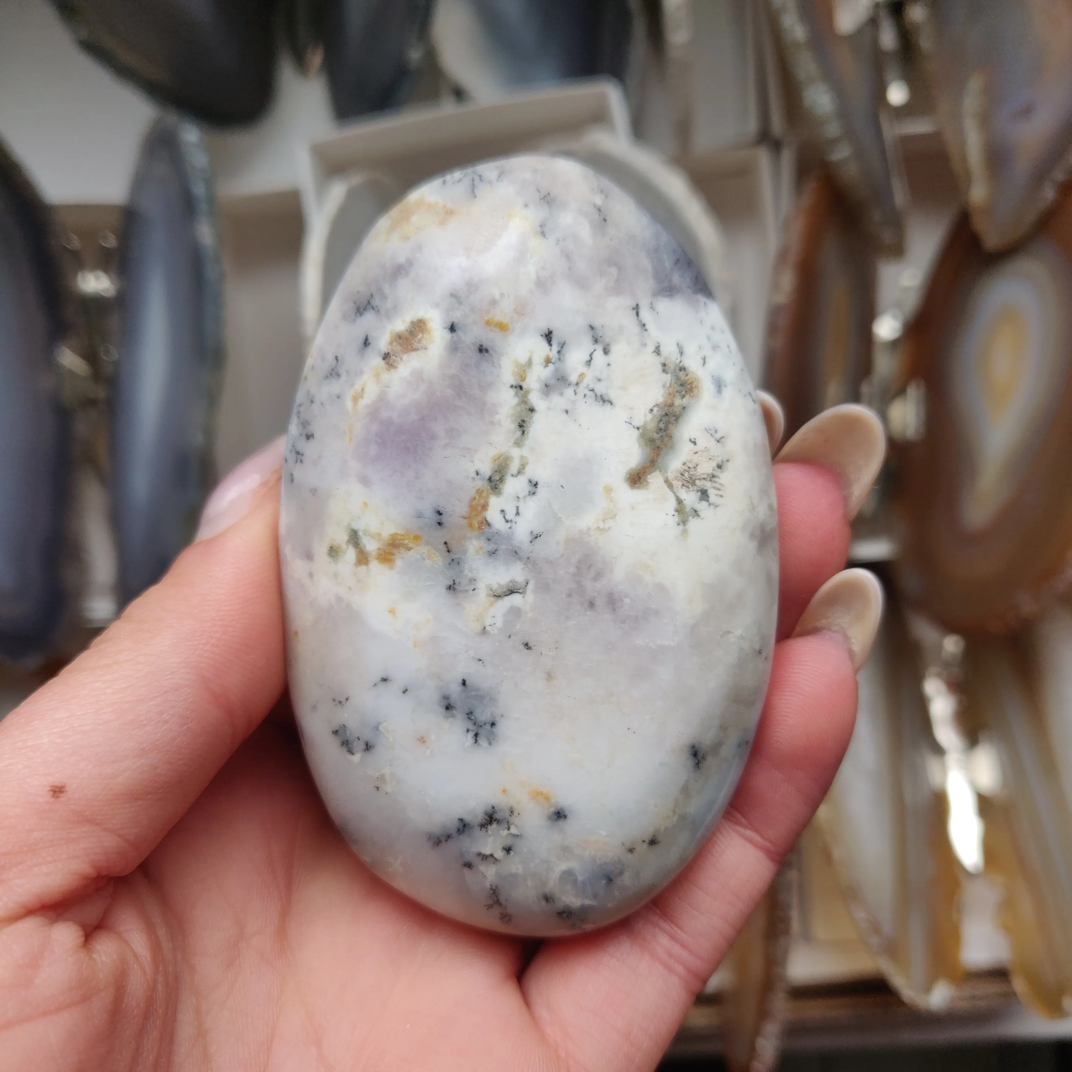 Purple Dendritic Opal Palm Stone (#32)