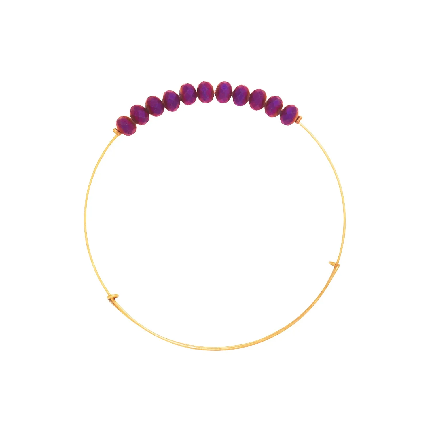 *Purple Matte Crystal Wire Bangle