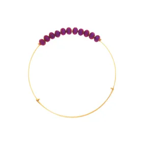*Purple Matte Crystal Wire Bangle