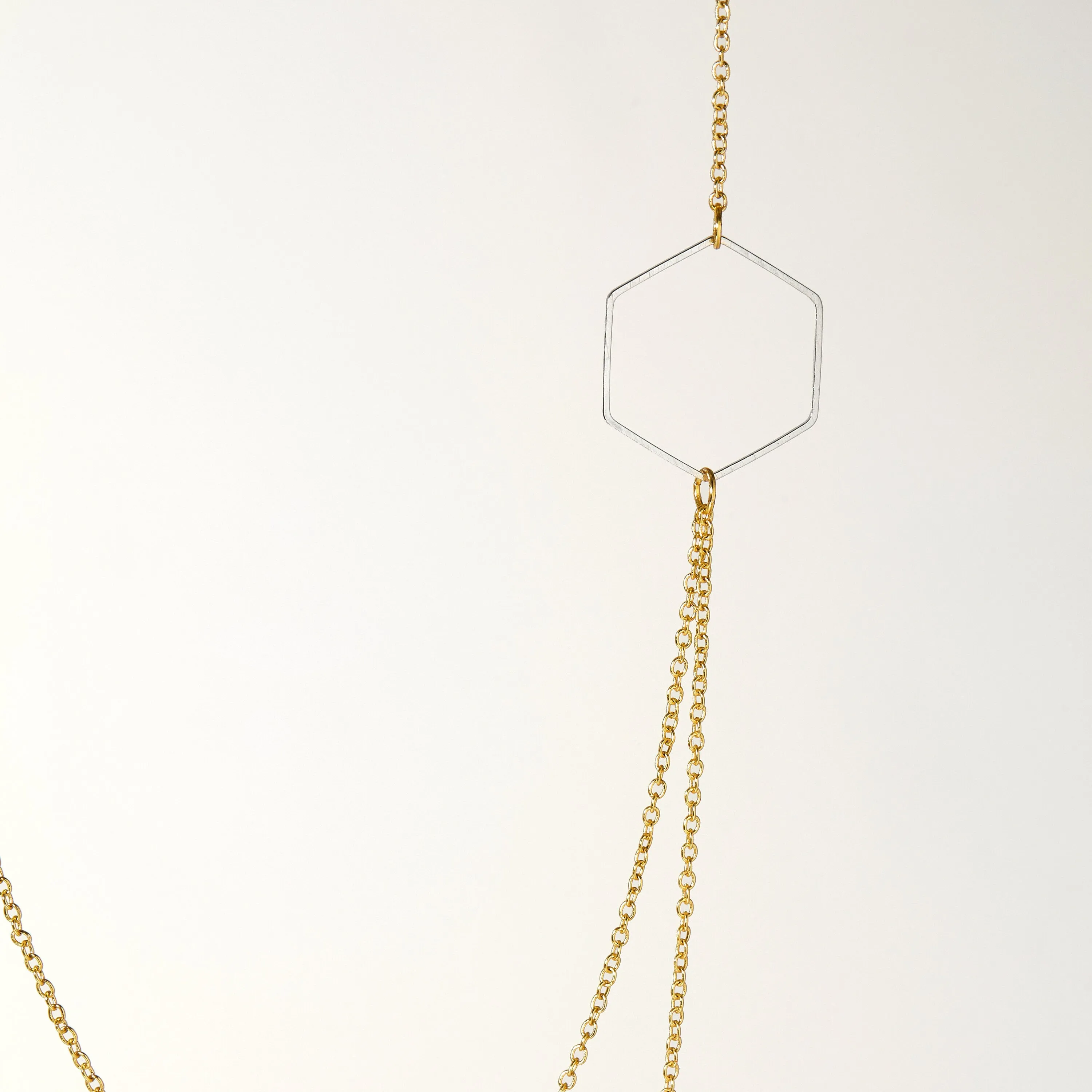 "Le Contour" Layered Gold & Silver Hexagon Necklace For Women
