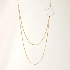 "Le Contour" Layered Gold & Silver Hexagon Necklace For Women