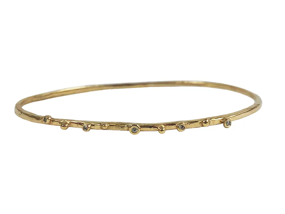 "Stackable" Diamond Bangle Bracelet in Yellow Gold