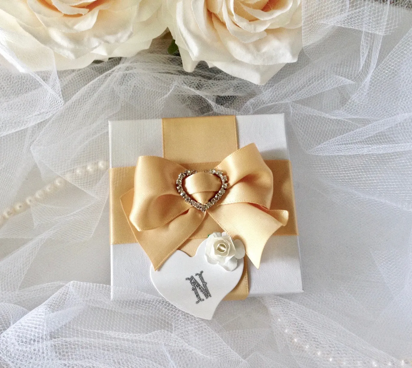 "Vivian" - Delicate Heart Bangle Bracelet - Available in Silver and Rose Gold