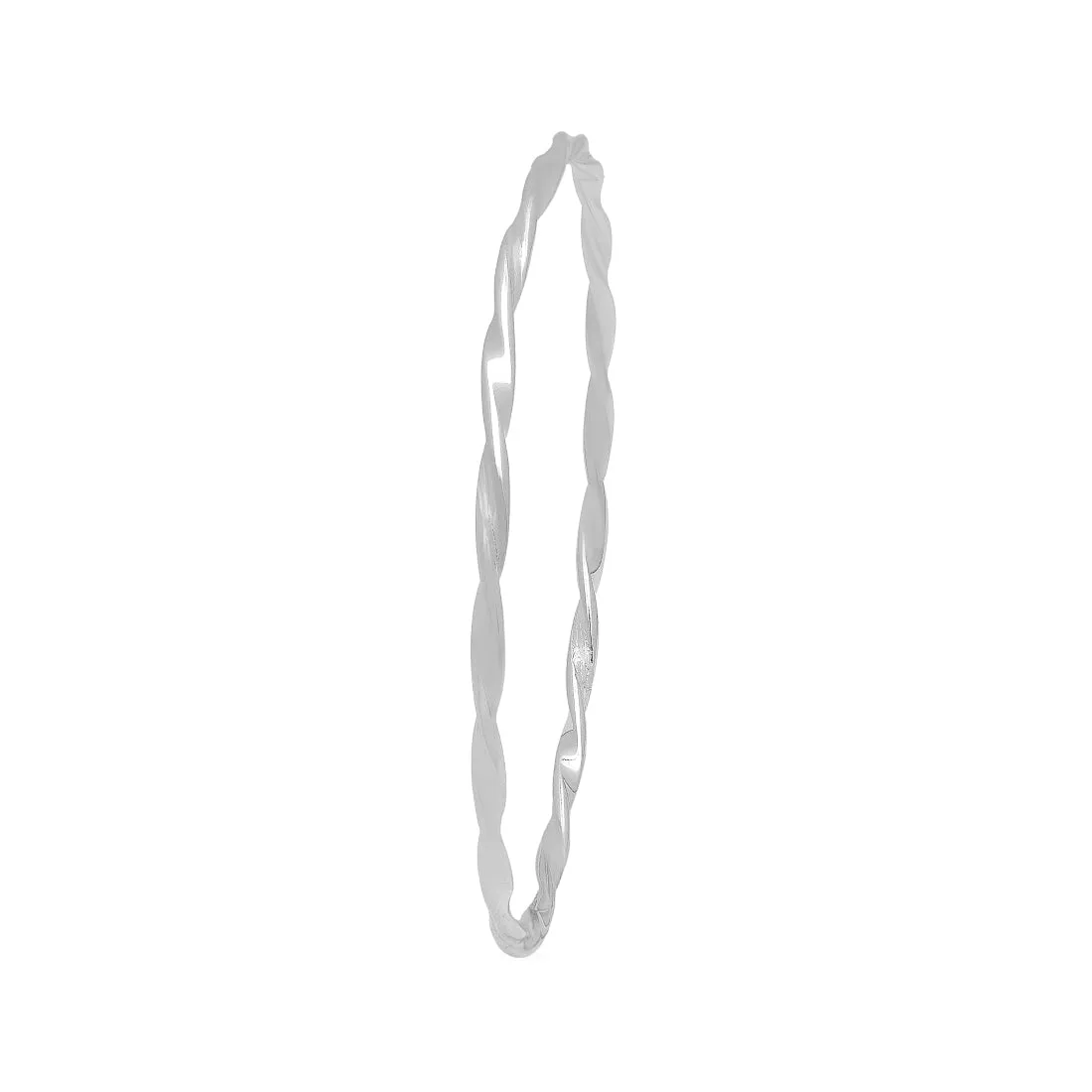 Radiant Reflections 925 Sterling Silver Rhodium-Plated Abstract Bangle
