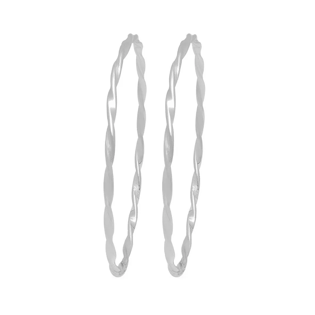 Radiant Reflections 925 Sterling Silver Rhodium-Plated Abstract Bangle
