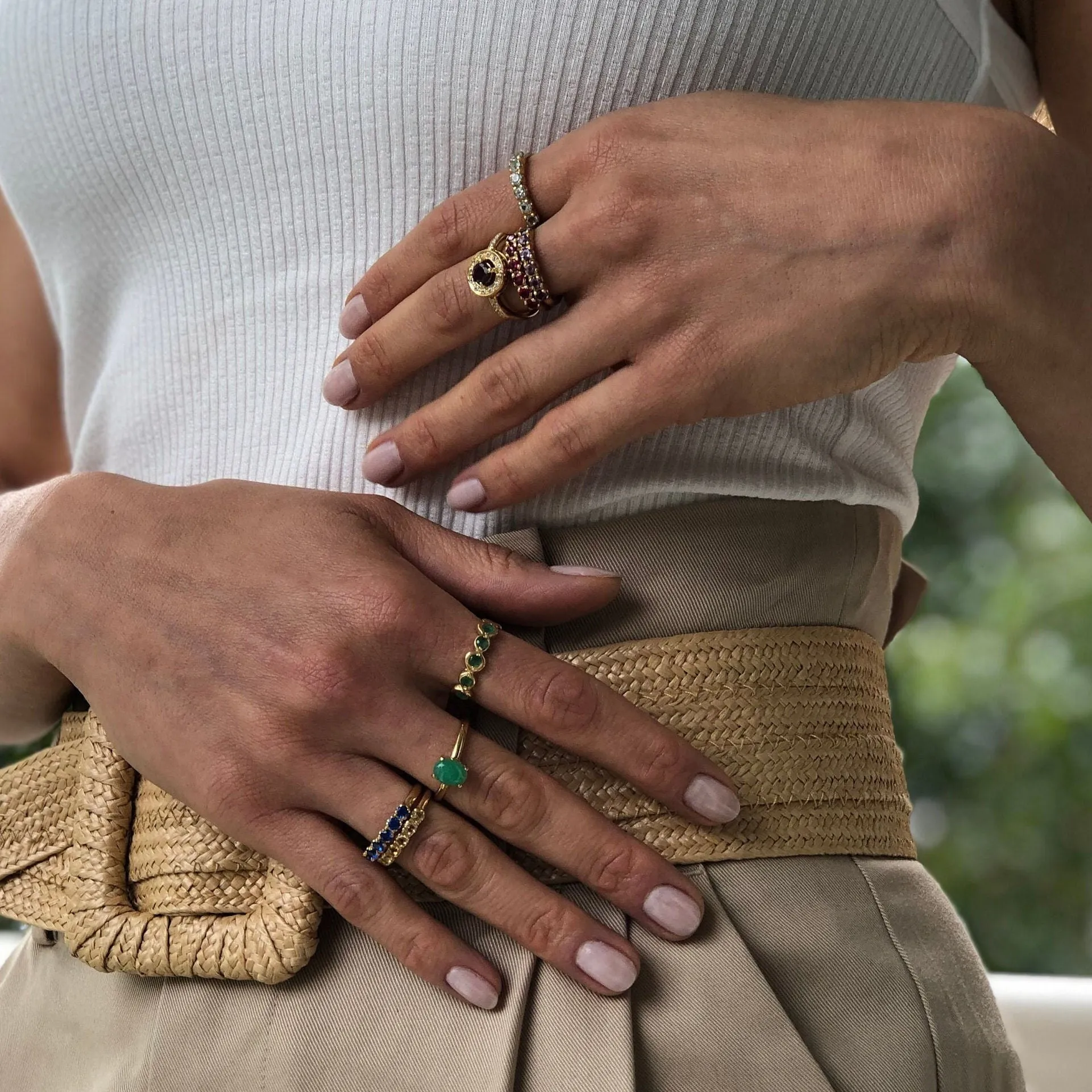 Rainbow Moonstone Band - Natural Moonstone Ring, June Birthstone Ring