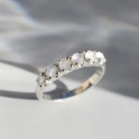 Rainbow Moonstone Band - Natural Moonstone Ring, June Birthstone Ring