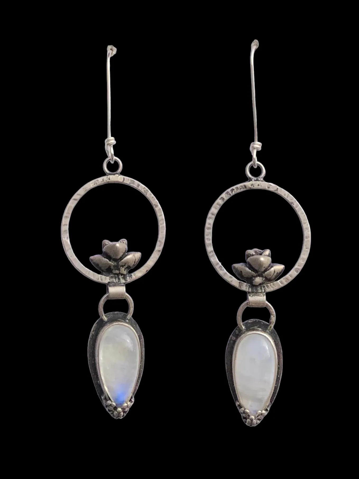Rainbow Moonstone Succulent Hoops