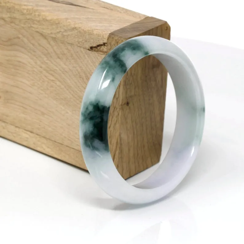 RealJade® Classic Bangle Genuine Burmese Jadeite Jade Bangle Bracelet ( 57.5mm )#37