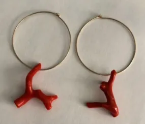 Red Coral Earrings