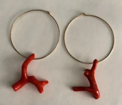 Red Coral Earrings