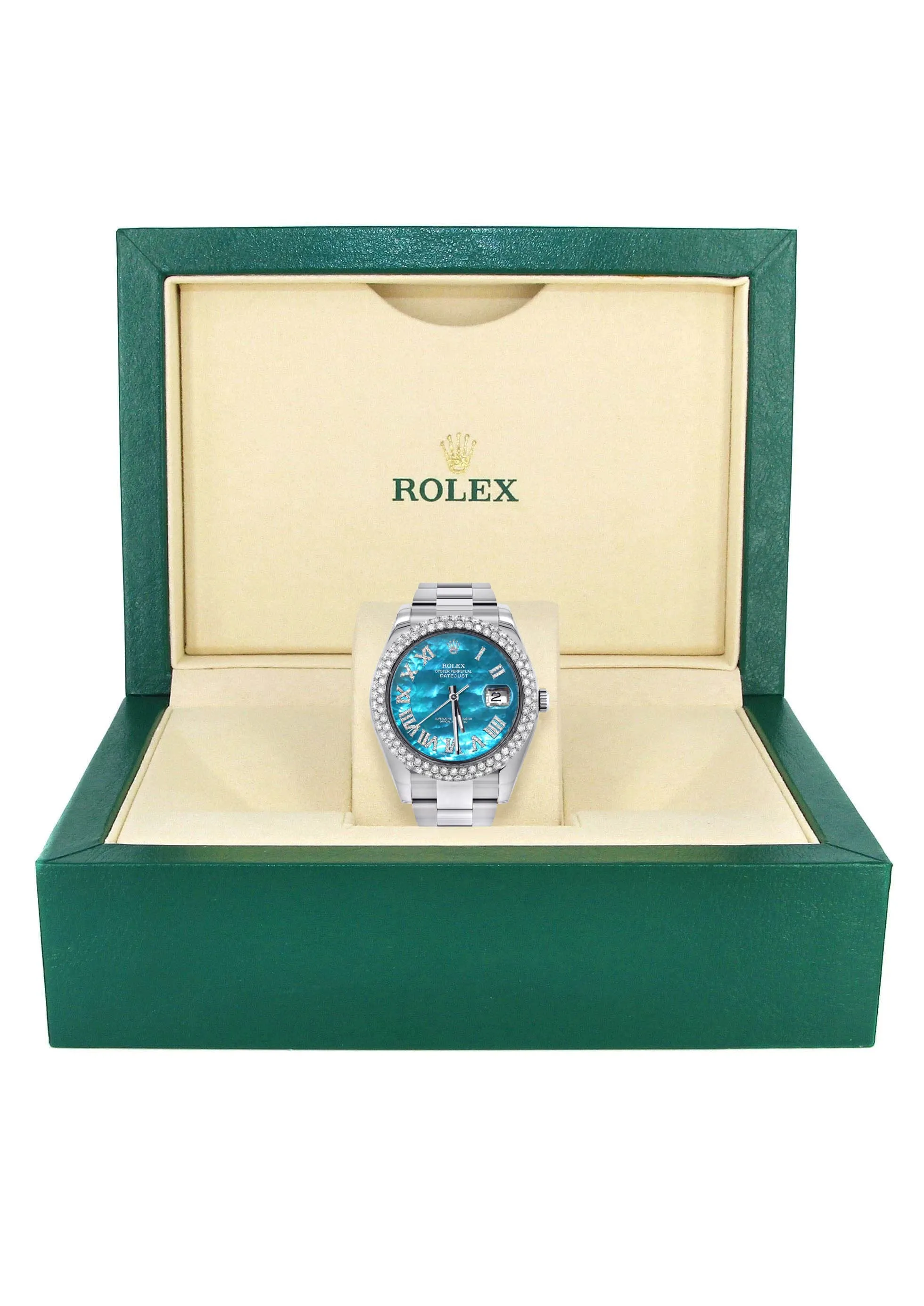 Rolex Datejust II Watch | 41 MM | Aquamarine Mother of Pearl Dial | Two Row | Oyster Band